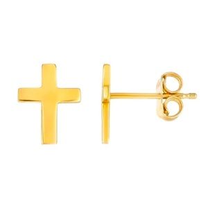 10K YELLOW GOLD CROSS EARRINGS‼️
